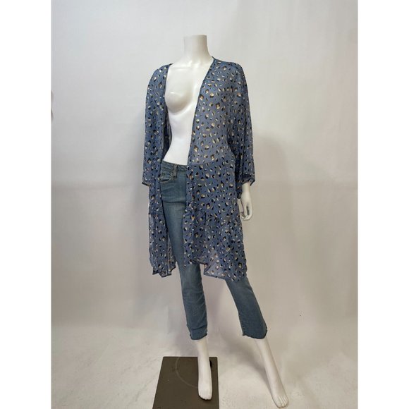 Mittoshop Blue Floral Pattern Long Sleeve Kimono - Picture 5 of 5
